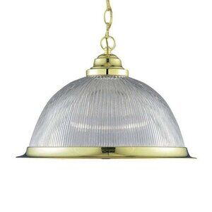 NEW Volume Lighting V1804-2 1-Light Glass Pendant Clear Brass Ceiling Light